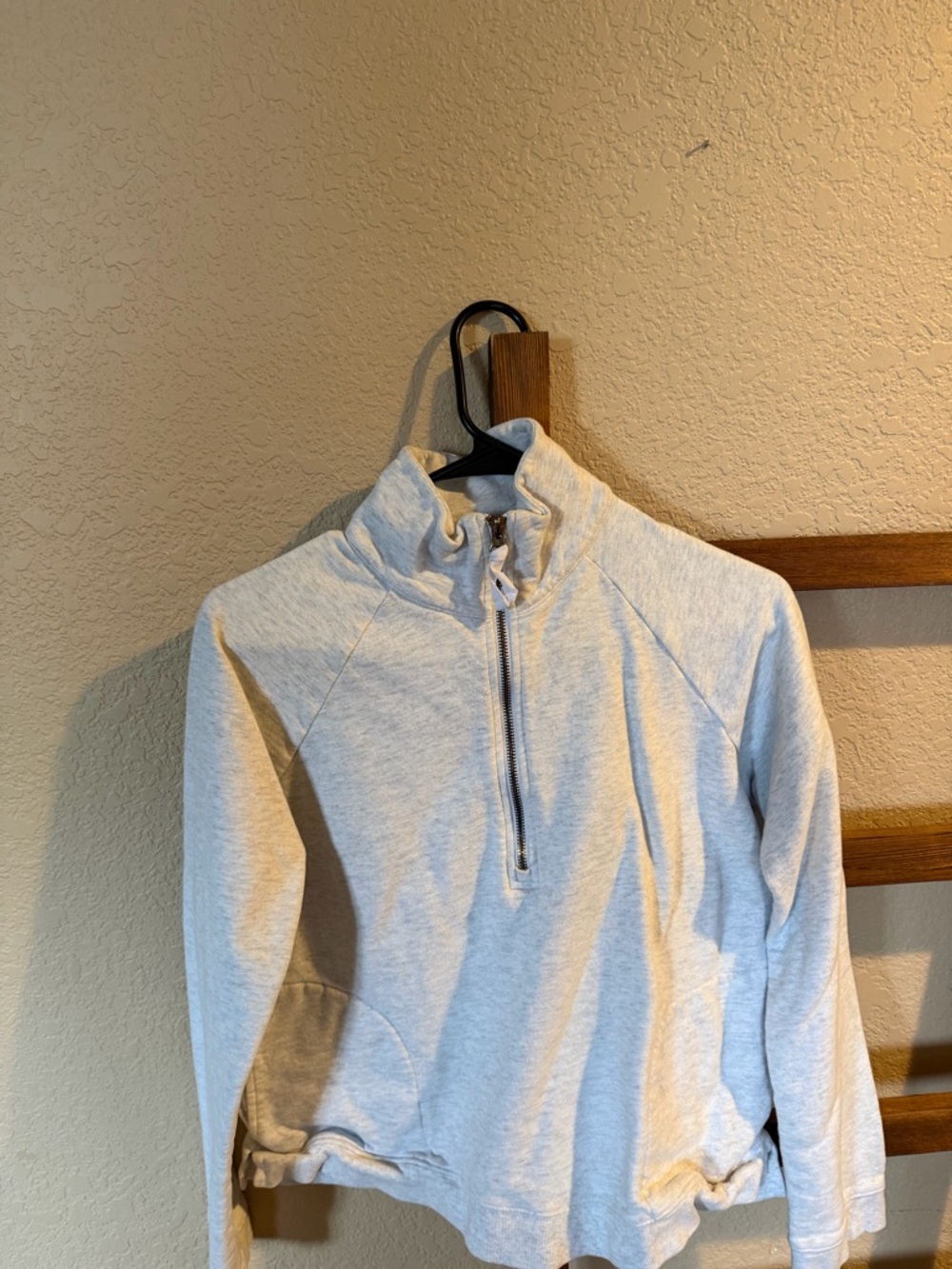 Women's Light Gray Half Zip Pullover